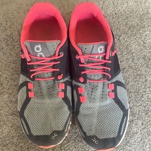 Pink and grey on cloud tennis shoes size 8